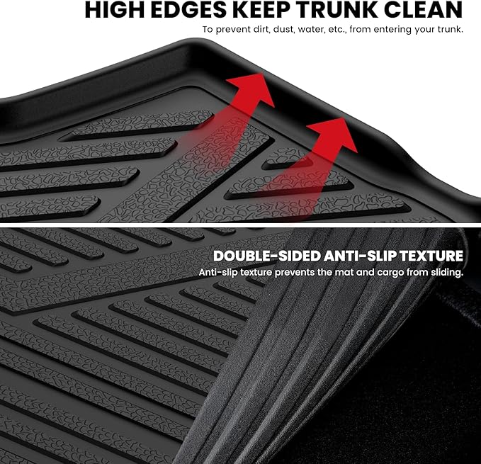 LASFIT Trunk Mat for Honda Civic Sedan 2016-2021, All Weather TPE Custom Fit