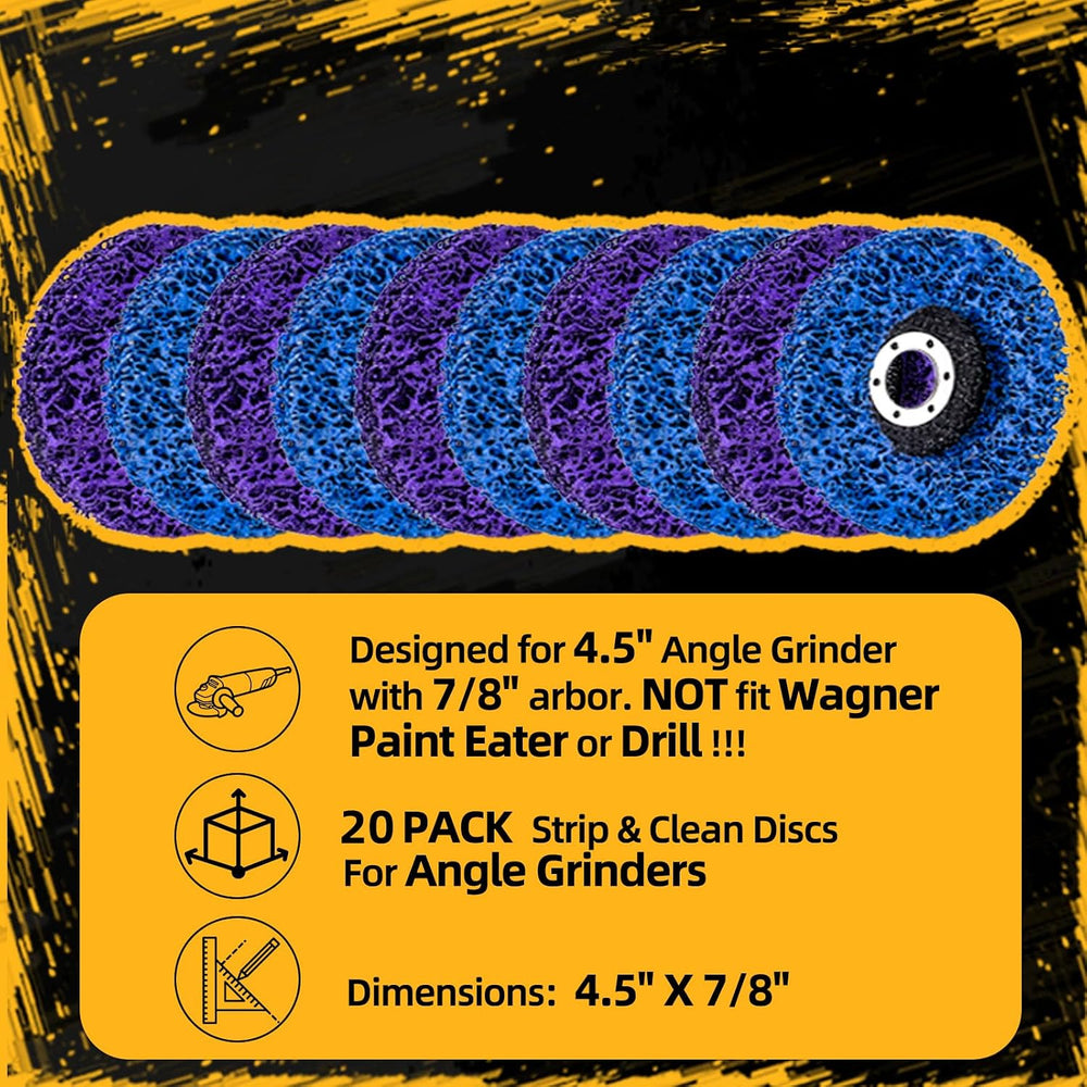 20 Pack Strip Discs Stripping Wheel 4.5 inch for Angle Grinder Clean and Remo...