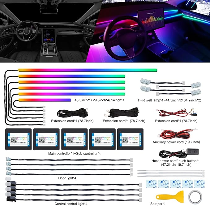Dreamcolor Acrylic Interior Car LED Strip Light