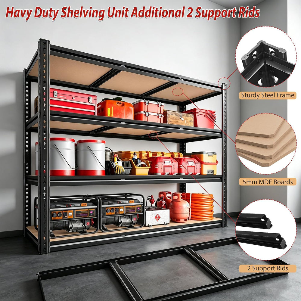 ROOMFAVE 48" W Garage Shelving 2200LBS, 4-Tier Storage Shelves