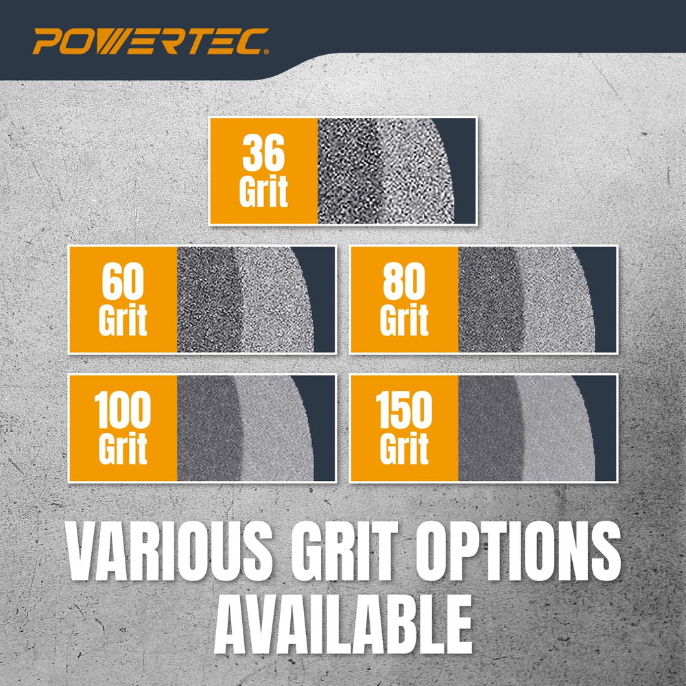 POWERTEC Bench Grinder Wheel 6 Inch, 36 & 100 Grit, Aluminum Oxide Grindi...
