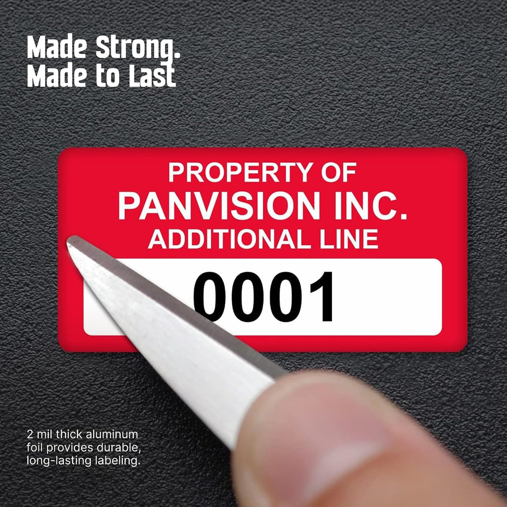 "Custom Asset Labels with Sequential Numbering" | 0.75" x 1.5&...