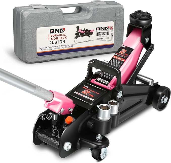 DNA MOTORING Floor Jack with Socket and Lock, Low Profile Hydraulic Trolley J...