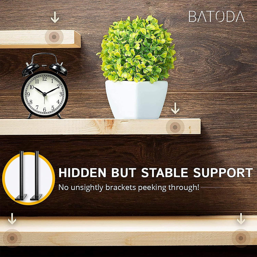 BATODA 6" Floating Shelf Bracket Heavy Duty (16 pcs) – Solid Steel Blind...