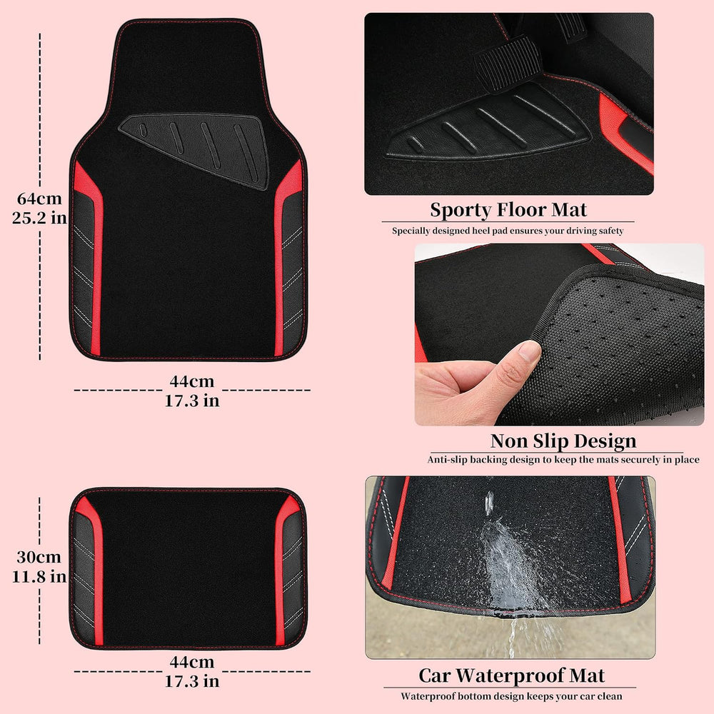 CAR PASS Air Mesh Leather Car Seat Covers for Front Seats, Waterproof Car Flo...