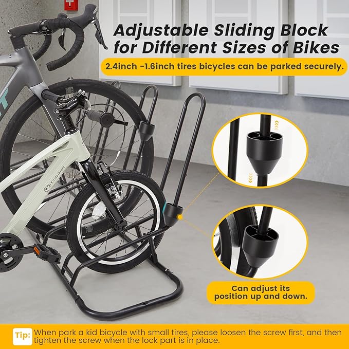 Floor Bike Rack for 5 Bikes, Safeguard Disc Brakes & Derailleurs Design