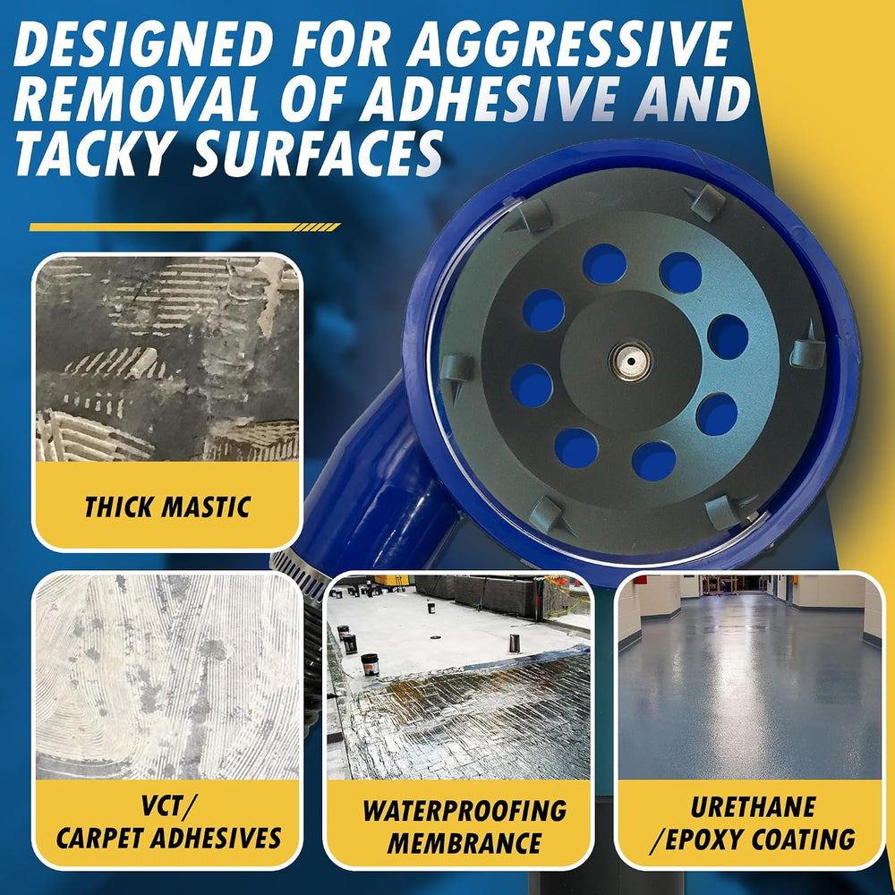 7" PCD Grinding Wheel for Epoxy, Glue, Mastic Removal, 6 PCD Segments