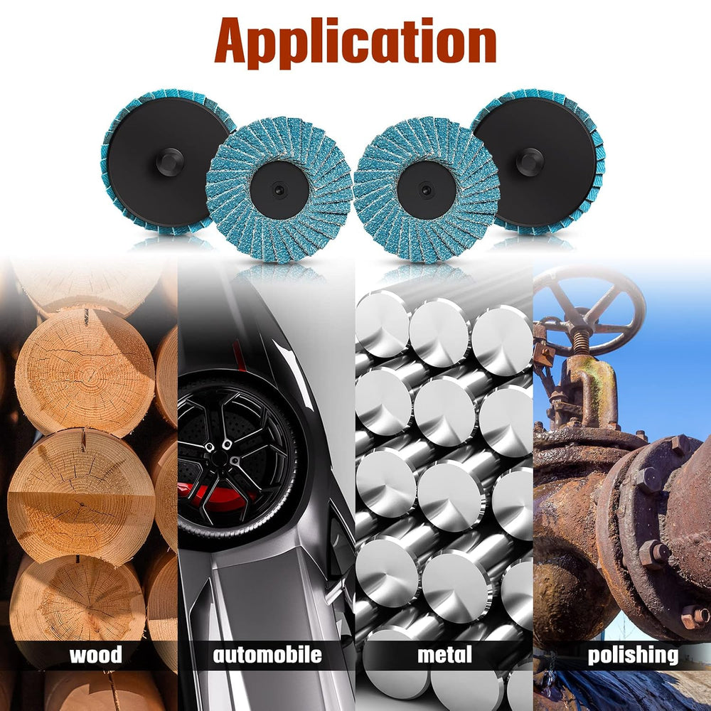 Chengu 48 Pcs 2 Inch Die Grinder Flap Disc with Pad Holde