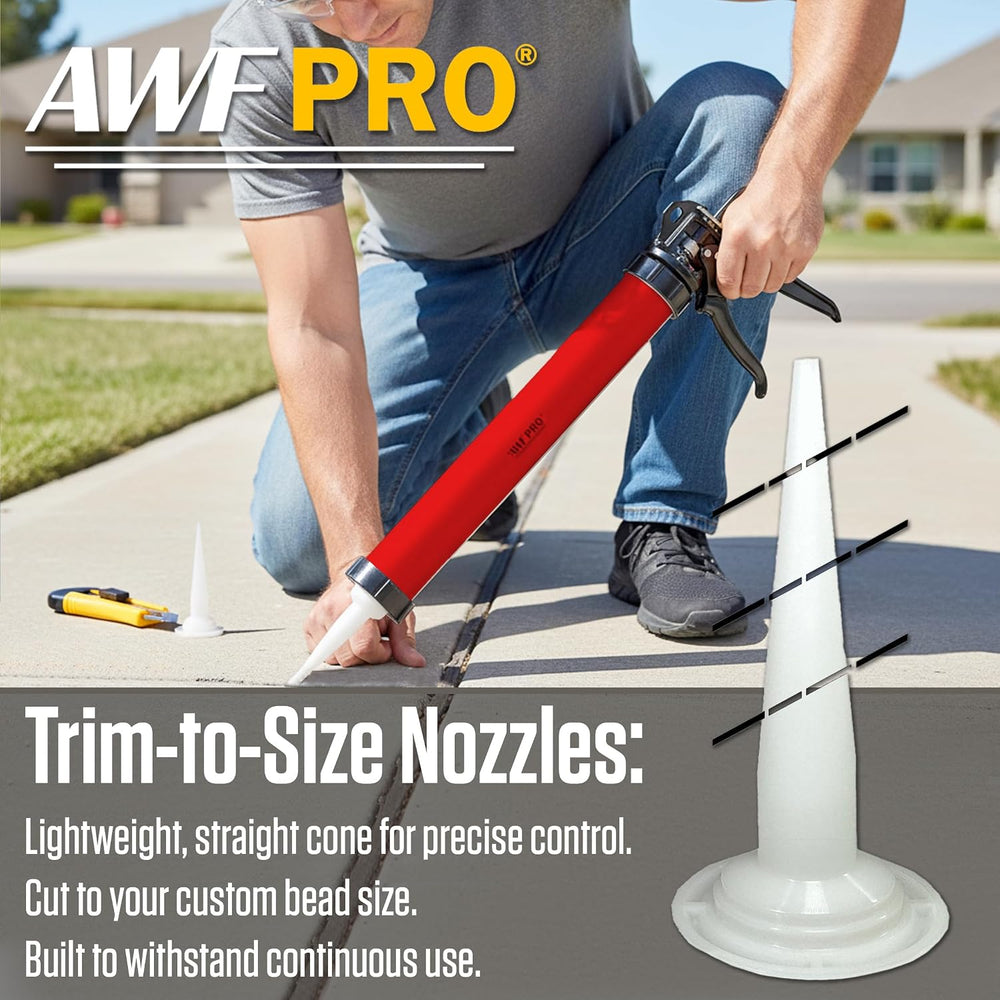 AWF PRO Sausage Caulking Gun 20 oz, 25:1 Thrust Ratio