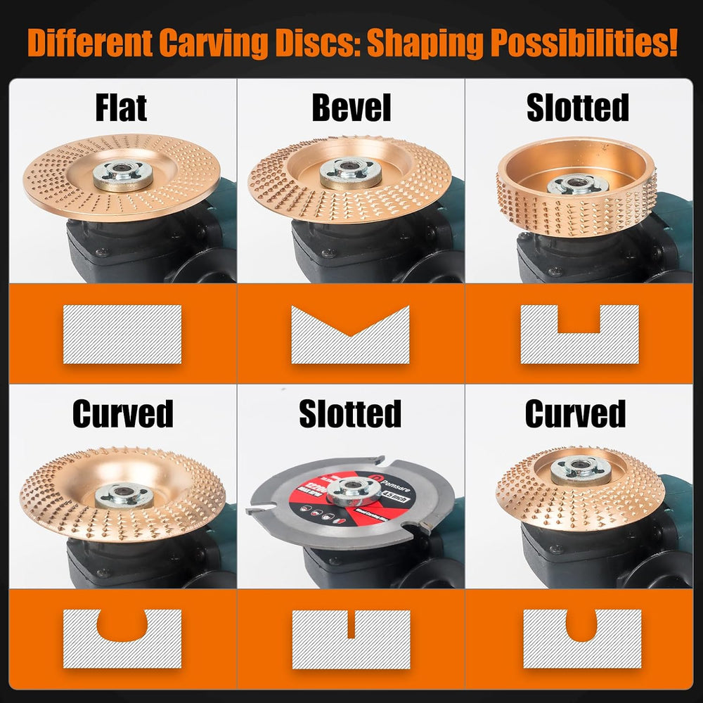 Pomsare 13PCS Wood Carving Disc Set for Angle Grinder, Sanding Wheel