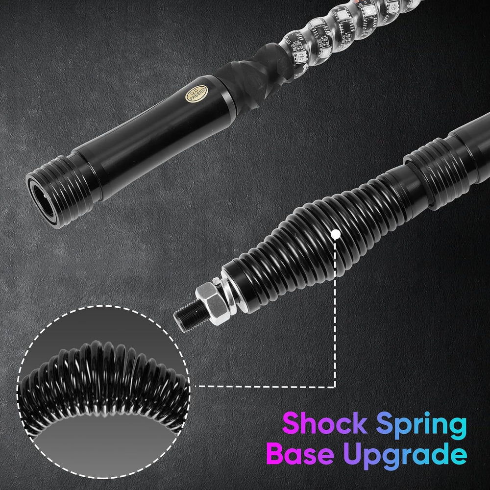 2PCS 3FT Whip Light and 4PCS Rock Light Combo Kit with Spring Base, Switch, A...