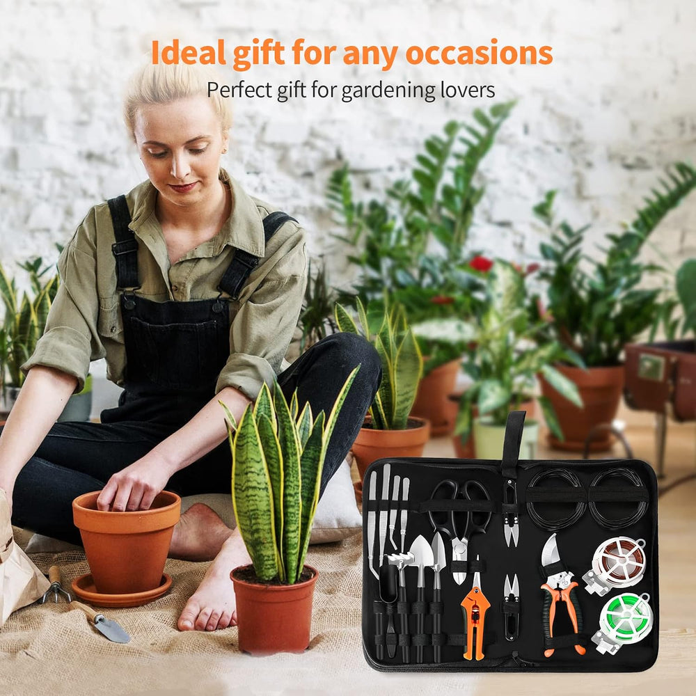 Bonsai Tools Set, 20 Pcs Gardening Succulent Tree Indoor Beginner Tool Kit, I...