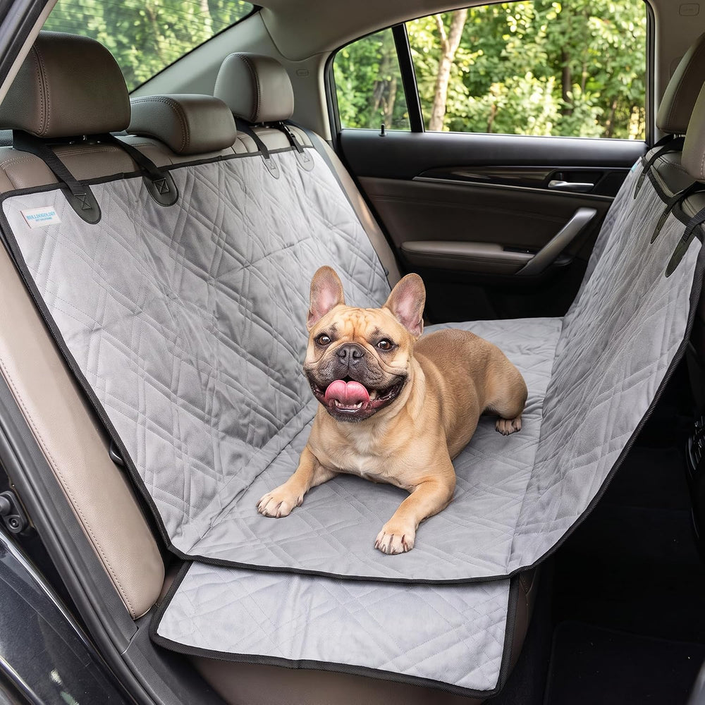Bulldogology Dog Car Seat Cover Waterproof Heavy Duty Bench Dog Hammock Backs...