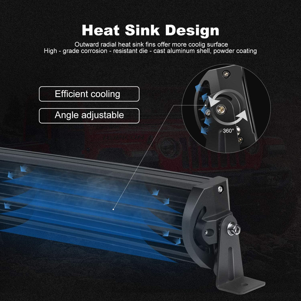 Curved 288W 50Inch LED Light Bar 3-Row 2x4inch Strobe Pods