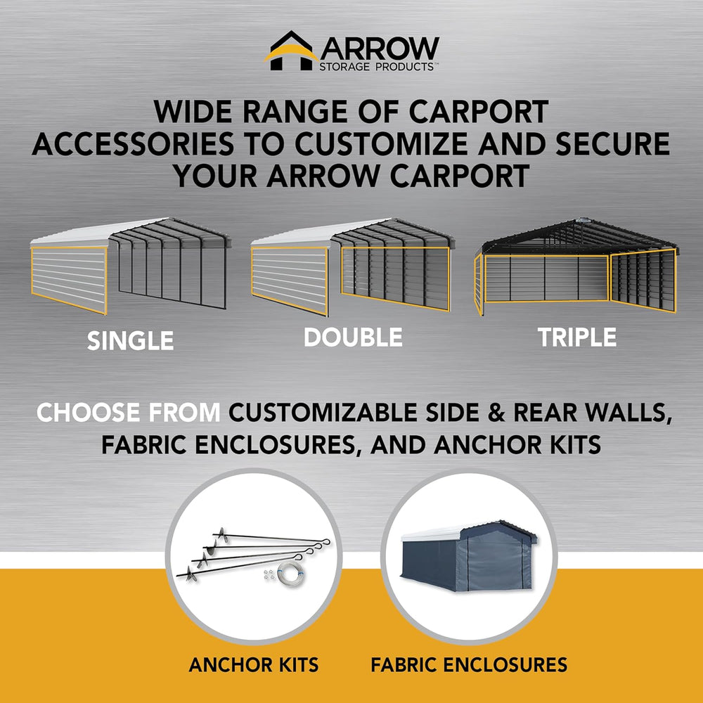 Arrow Carports Galvanized Steel Carport, RV Metal Carport Kit, 14' x 42