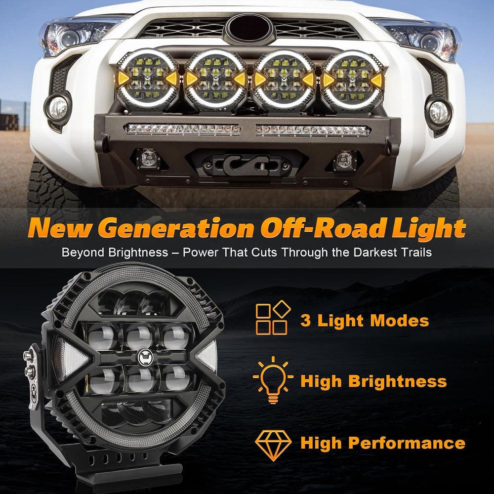 9 Inch LED Off Road Light 148W 13000LM, High/Low Brightness, 1 PCS