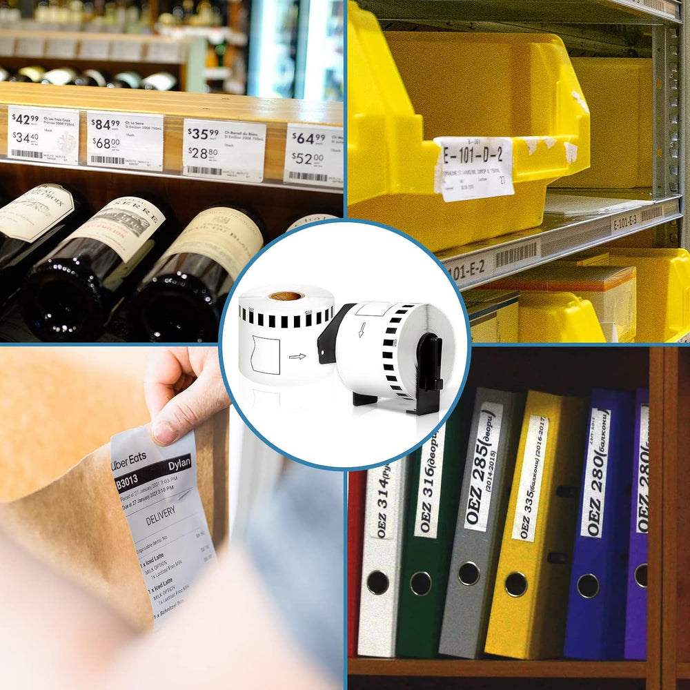 COLORWING DK-2205 Continuous Paper Labels Replacement for Brother DK2205 2.4&...