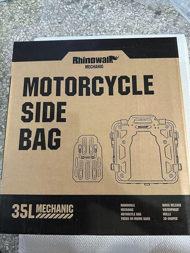Rhinowalk Motorcycle Saddlebag 35L Waterproof, Quick Release Motorbike Side Bag