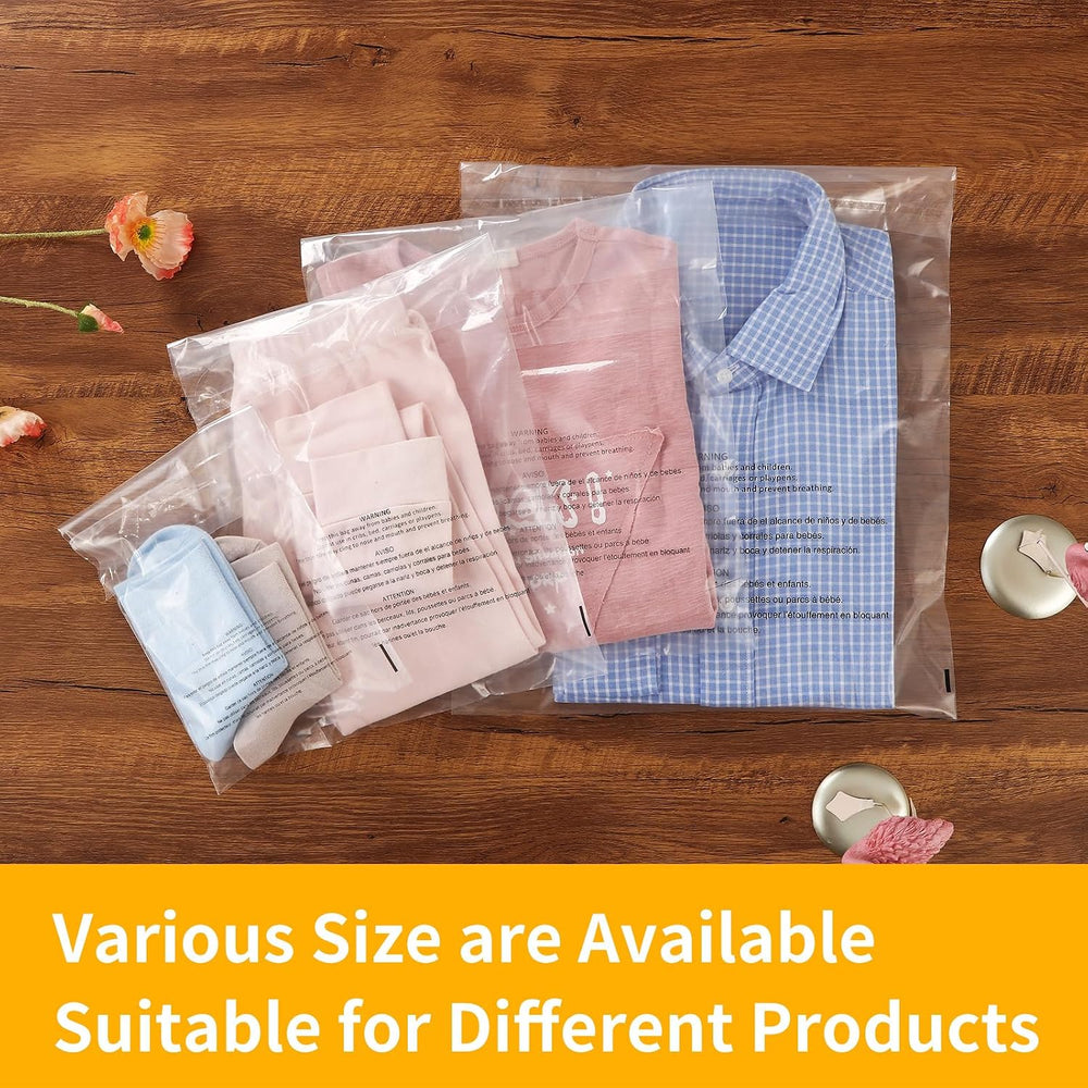 iMailer - 1000 Count - 8" x 10" Clear Poly Bags with Suffocation Wa...
