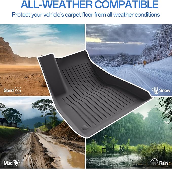 Floor Mats Fits for Tesla Model 3 2023-2018 (3-Piece)