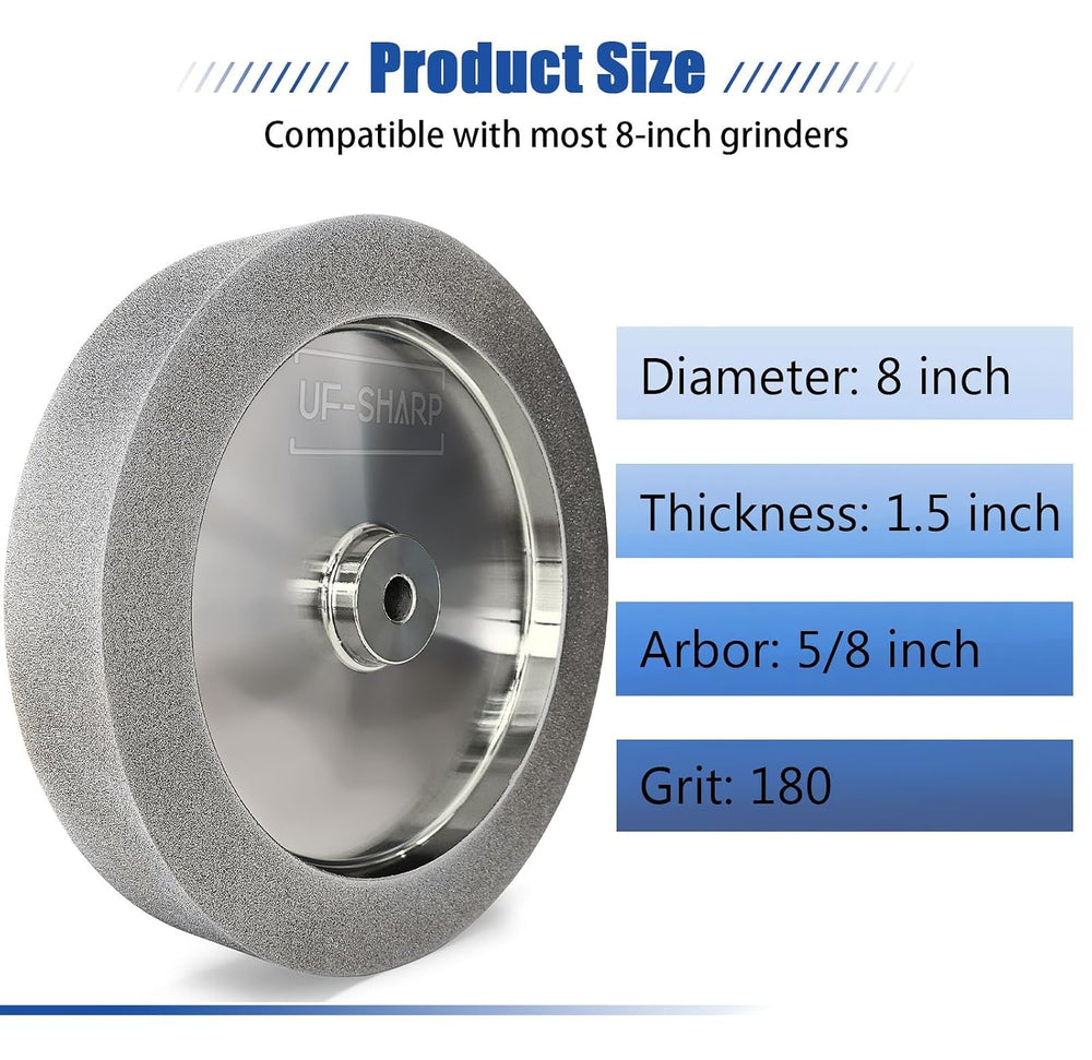 Mega Square CBN Grinding Wheel 8 inch 320 Grit,1.5 inch Wide