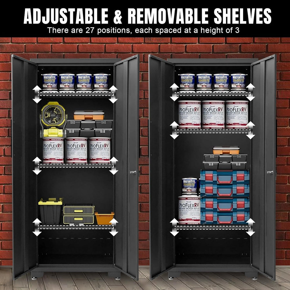 Torin Garage Storage Cabinets System, 12-Pcs Workshop Cabinet Set in Black