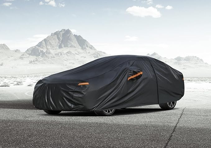 Kayme Car Cover Waterproof All Weather, Full Exterior Cover Outdoor Sun
