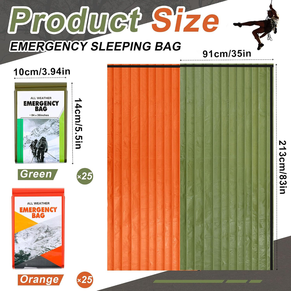 Preboun 20/50/70 Pcs Emergency Sleeping Bag Survival Bivy Sack