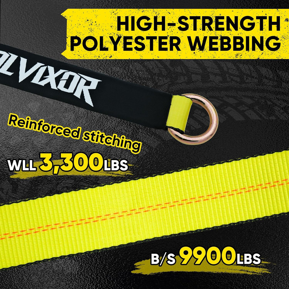 4 Pack Car Tie Down Straps for Trailers 2" x 96" - 9900LBS Break St...