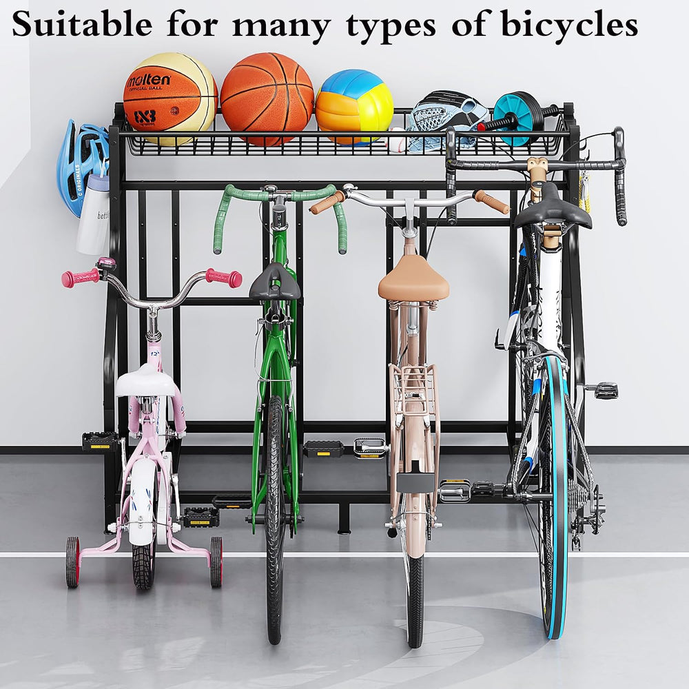 Garage Bike Rack Storage 4 bikes Stand Organizer Adjustable Holds