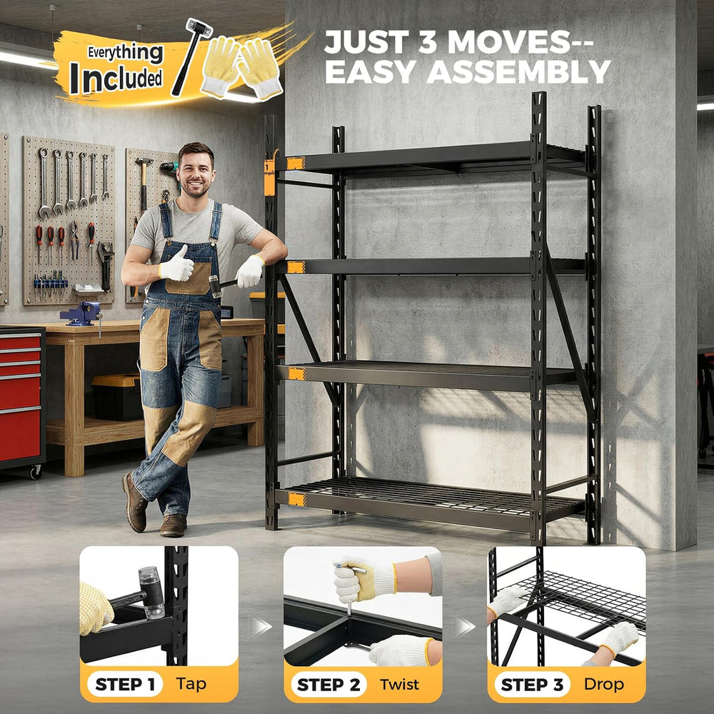 CAMMOO 6000LBS Heavy Duty Storage Shelves, 72''W x 24''D x 72...