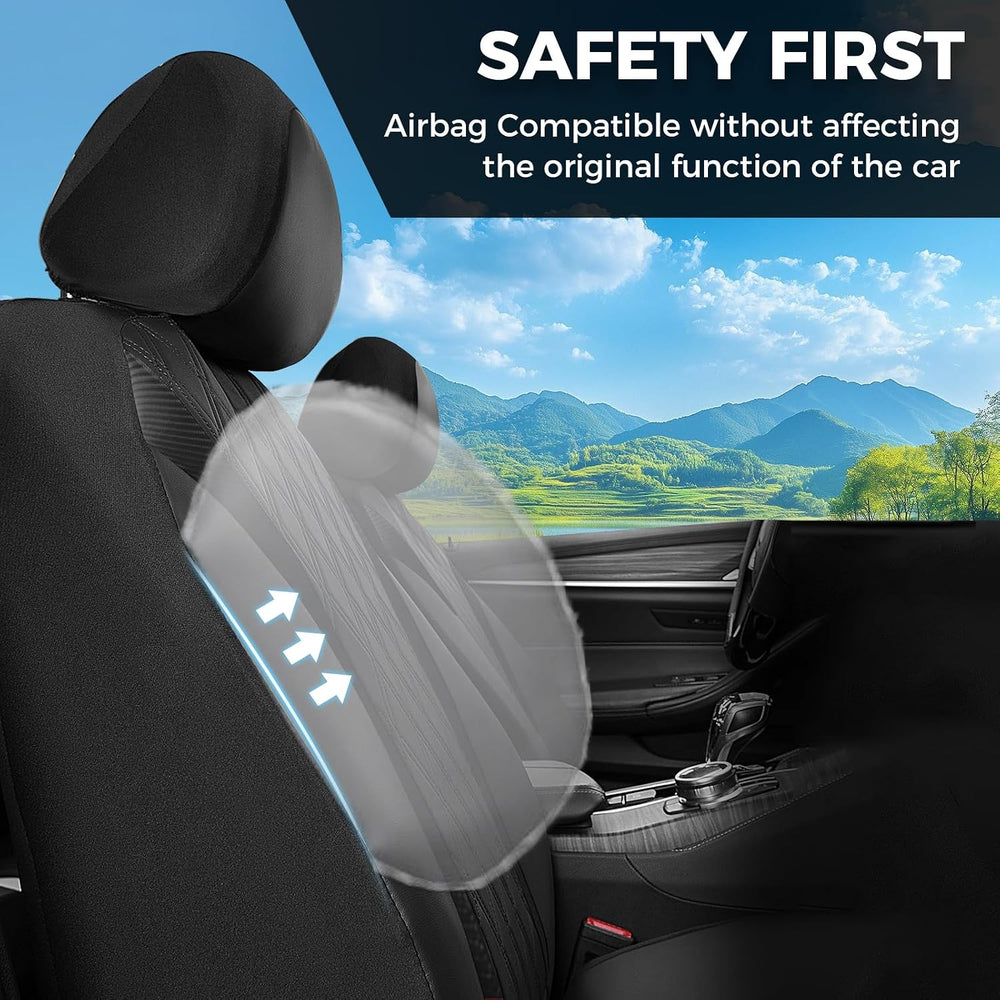 Seat Covers Full Set, Leather Seat Covers for Cars, Waterproof Car Seat Prote...