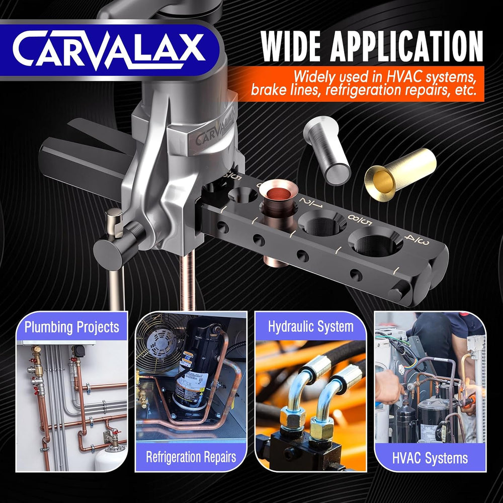 CARVALAX Flaring Tool Kit, Imperial Clamp for 3/16"-3/4"