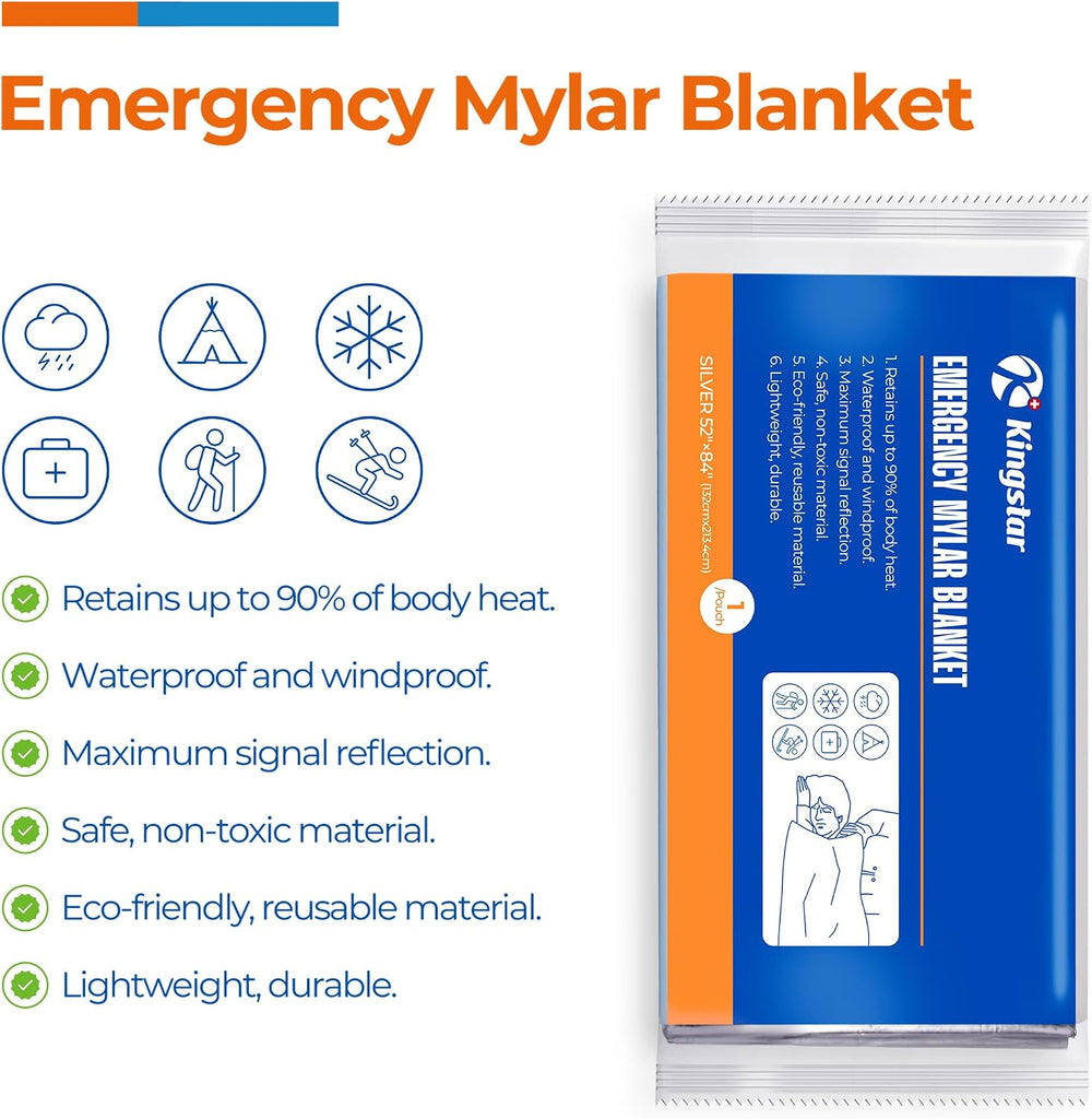Emergency Blanket for Camping & Survival 30 Packs, 84" L x 52" ...