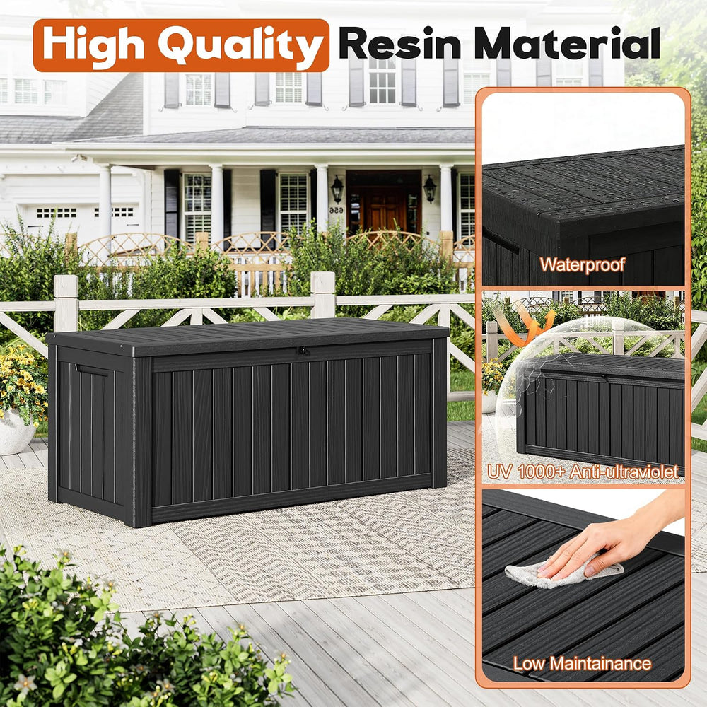 Outdoor Storage Box, Resin Deck Boxes Indoor and outdoor, Waterproof Storage ...