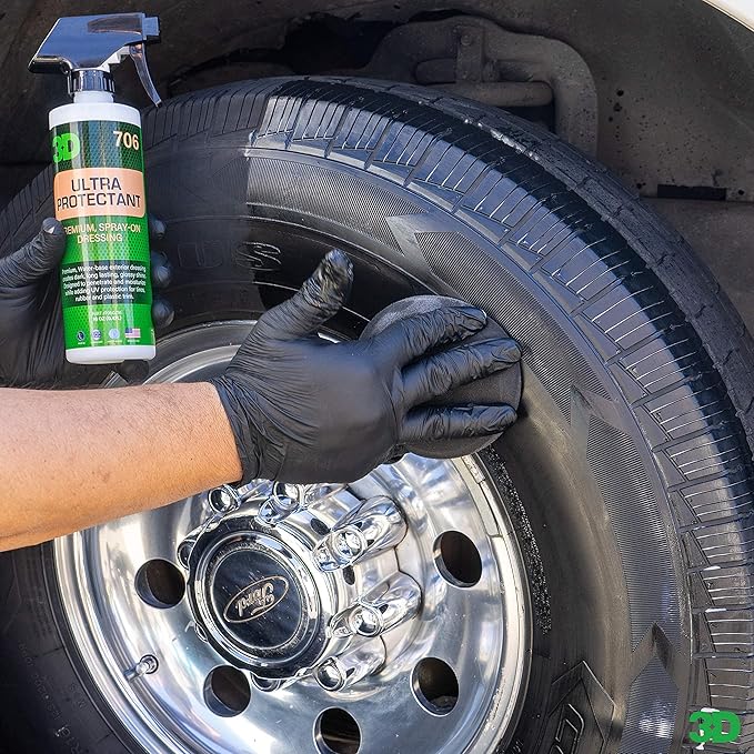 3D Ultra Protectant Tire Shine Spray – Water-Based High Gloss Tire Dressing |