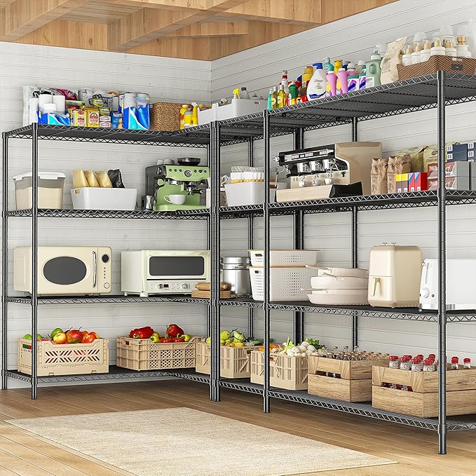 52.36''W Storage Shelves Metal Shelving Unit Load 1120LBS 4 Tier Wire...
