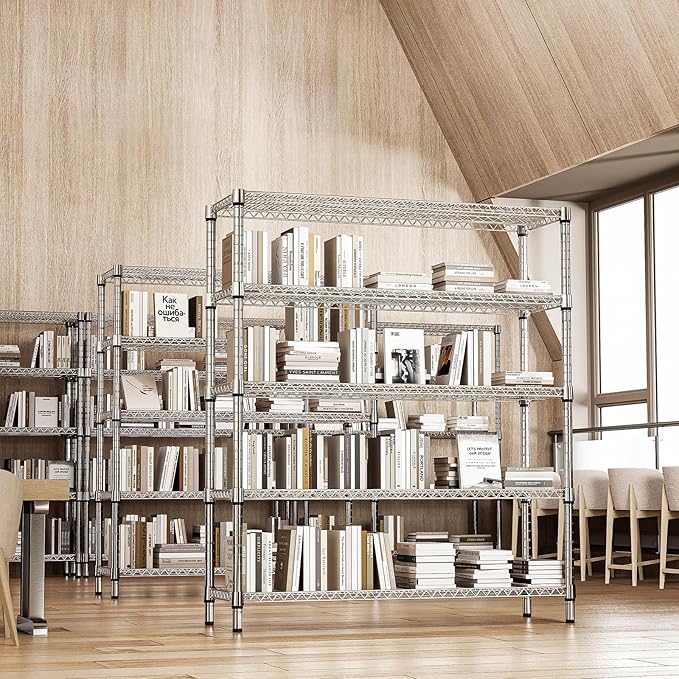 2200 Lbs 5 Tier Storage Rack Metal Wire Shelving Unit, Storage Standing Shelf