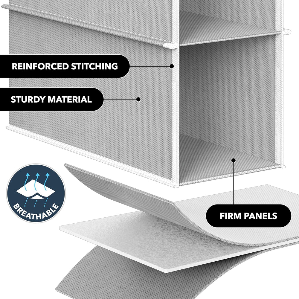 Simple Houseware 2 Pack 10 Shelves Hanging Shoe Organizer, Gray