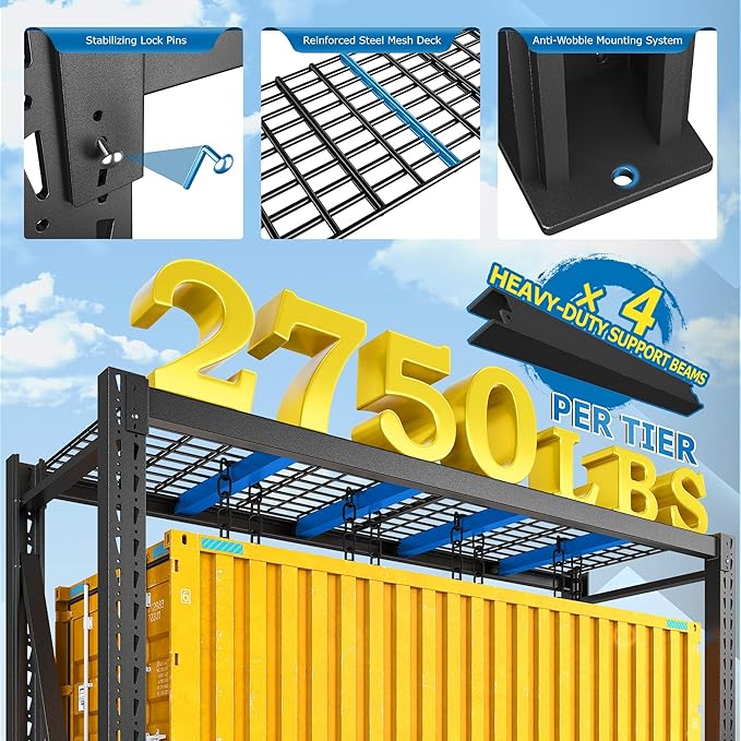 Bepatio 11000LBS Garage Shelving Heavy Duty, Industrial Shelving