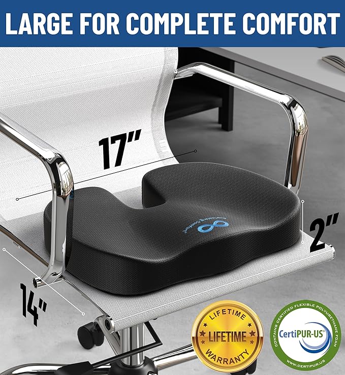 Everlasting Comfort Doctor Recommended Gel Memory Foam Seat Cushion