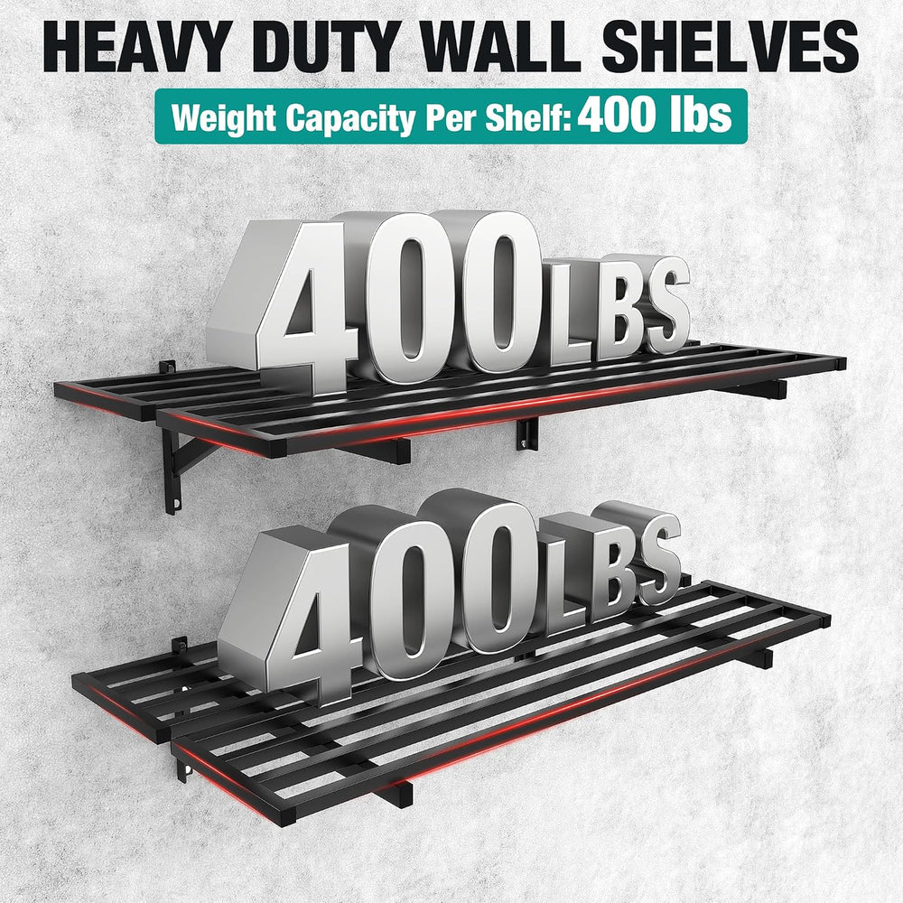 Heavy Duty Garage Wall Shelves, 2 x 4 ft Metal Storage Shelves
