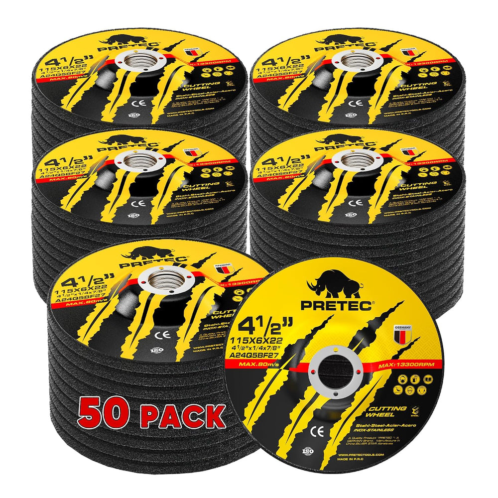 50 Pack Grinding Wheels 4-1/2 Inch for Angle Grinder, Metal Grinding Discs