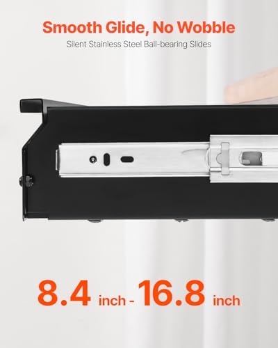 VEVOR Under Desk Drawer Slide Out, 33inch Under Desk Mounted Pull-out Drawer ...