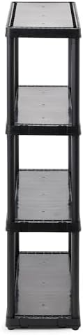 Gracious Living 4-Shelf Fixed-Height Light-Duty Storage, Black, 2-Pack