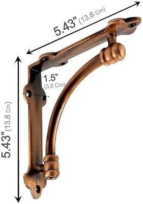 NACH Decorative Shelf Brackets, 4 Pack of 5.25 x 1.25 x 5.25 inch Copper Cast...