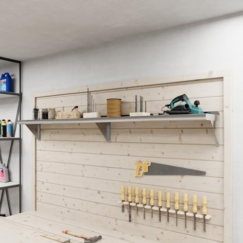 AmGood 10 in. x 72 in. (6 ft) Stainless Steel Wall Shelf with Backsplash - 18...