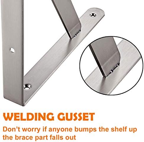 CLT Shelf Bracket 16” x 12" Max Load: 550 lb Heavy Duty Stainless Steel ...