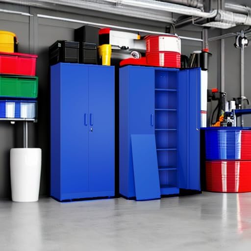 Metal Garage Storage Cabinet with 2 Doors and 5 Adjustable Shelves - 71"...