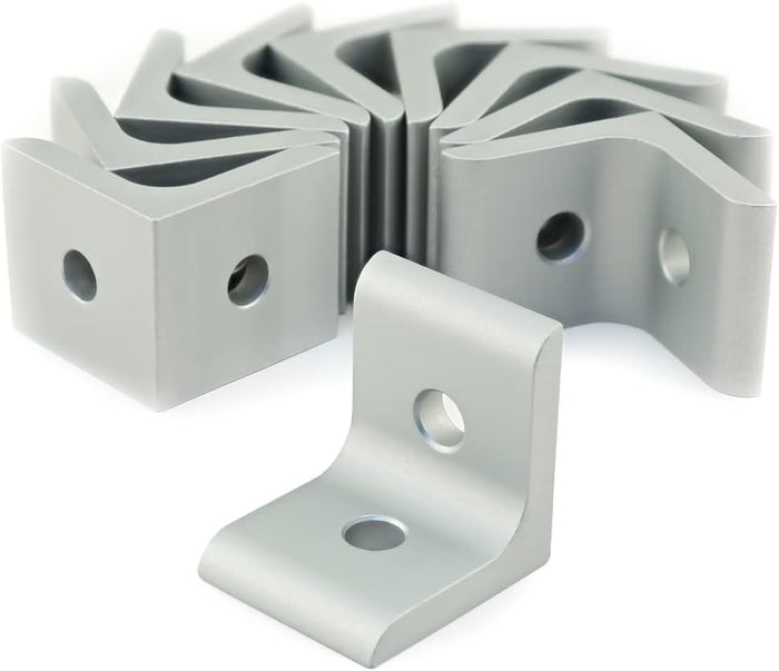 8020, 4302, 15 Series Aluminum 2 Hole Inside Corner Bracket 90 Degree Angle Bracket for 80/20 T Slot Extruded Aluminum Extrusion (25, Clear Anodize)